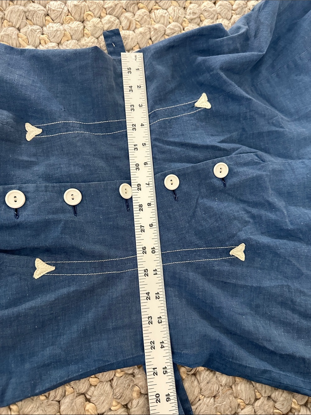 Vintage 1950s Gay Gibson Avondale Denim Maxi Dress Sleeveless Button Front - Picture 8 of 8